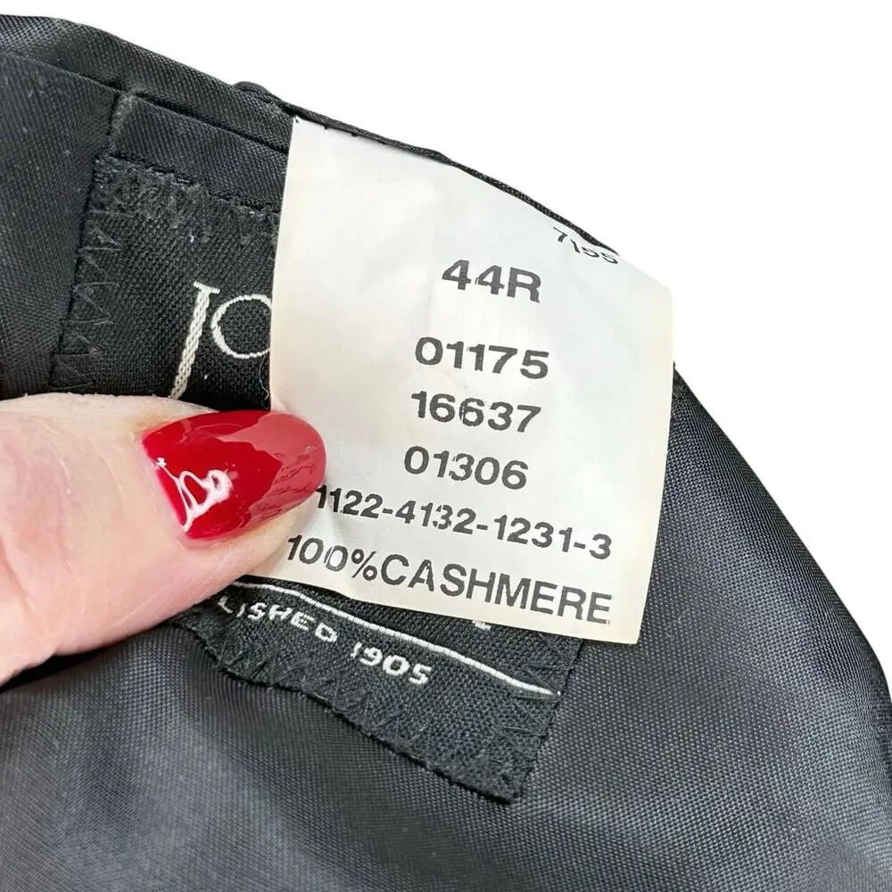 Jos. A. Bank Men's 44R Blazer Charcoal‎ Gray 100% Cashmere Sportscoat Business